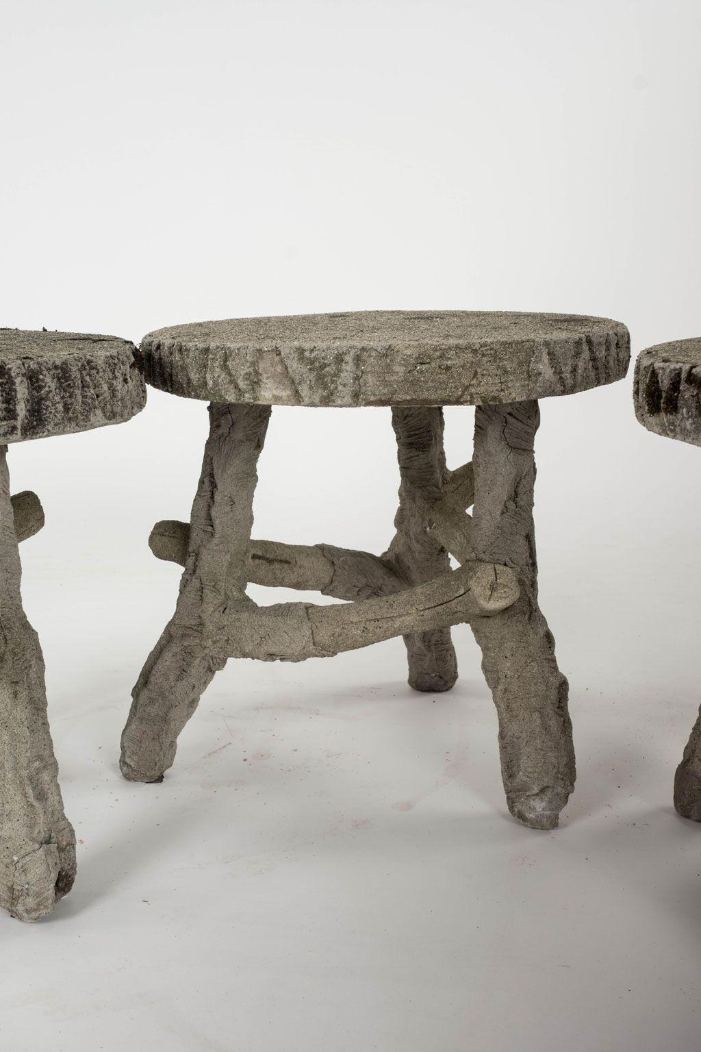 Four Vintage Faux Bois Stools 1