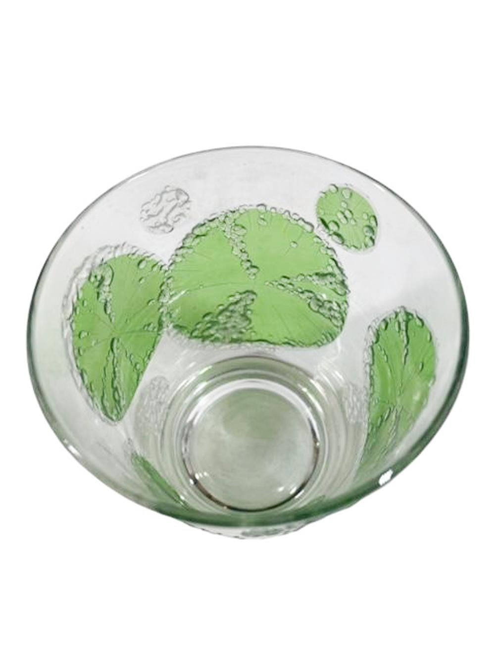 20th Century Four Vintage Fred Press Double Old Fashioned Glasses with Lime Slice Design