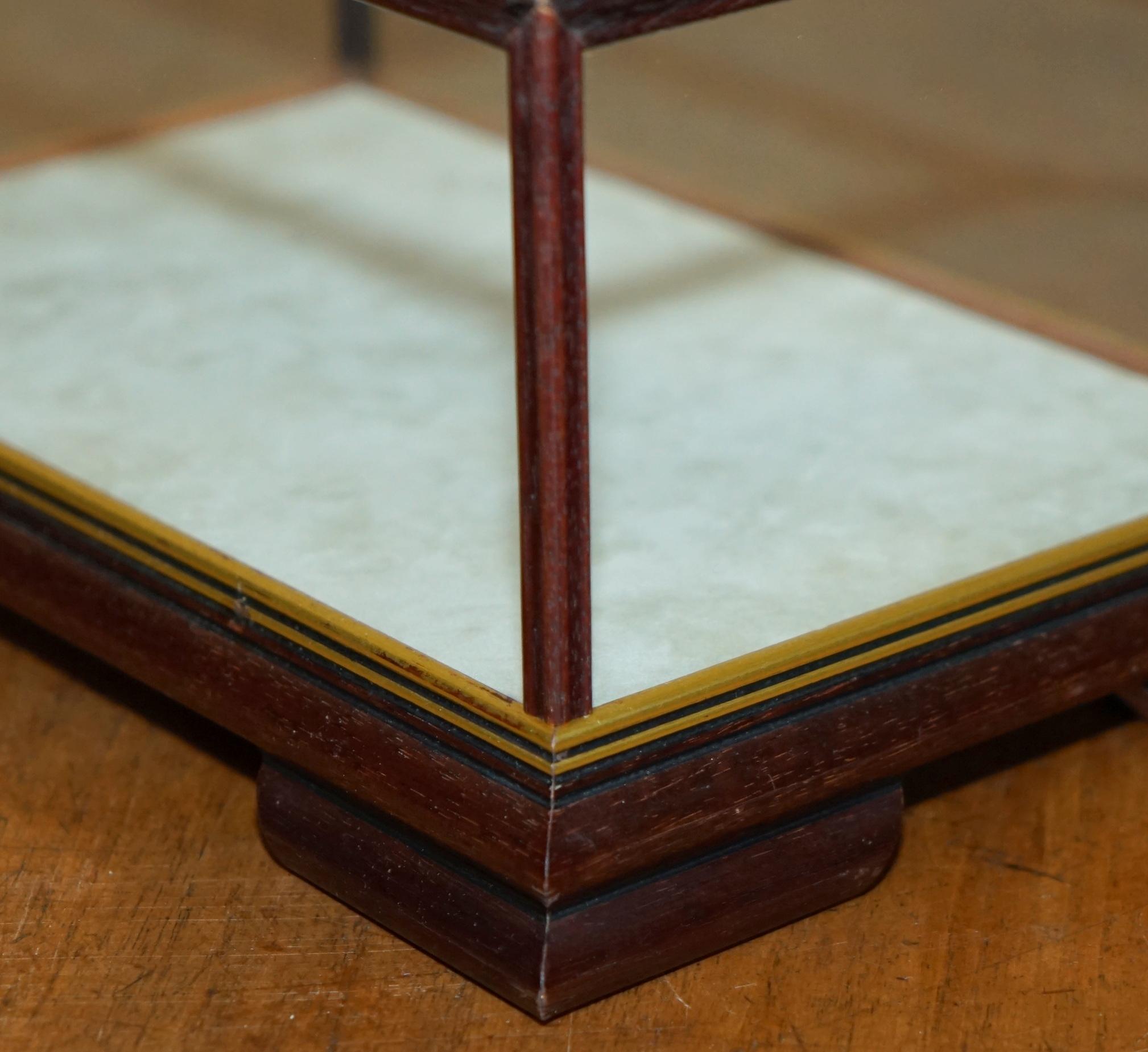 Glass FOUR VINTAGE HARDWOOD & GLASS TABLE TOP DISPLAY CASES FOR TRiNKETS 21X32X15CM For Sale