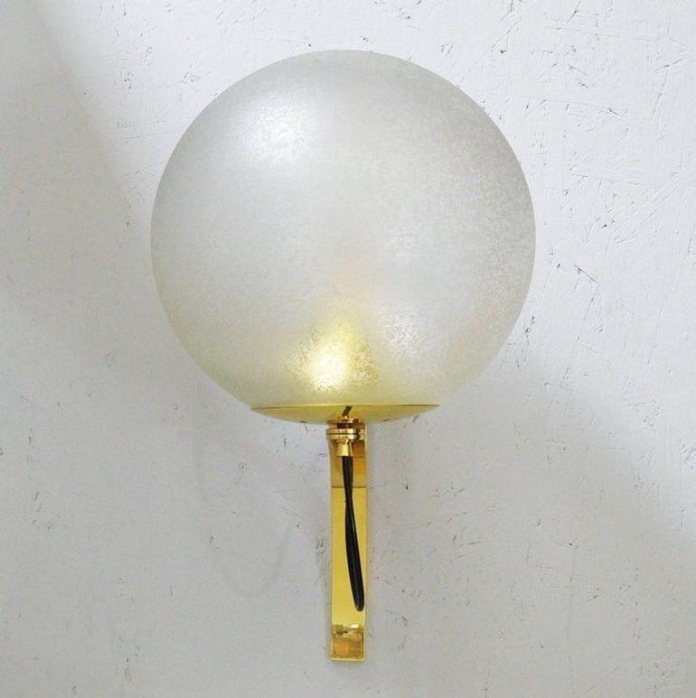 Vier italienische Vintage-Leuchten mit klaren Murano-Kugeln im Stil von Seguso, 1960er Jahre (Muranoglas) im Angebot