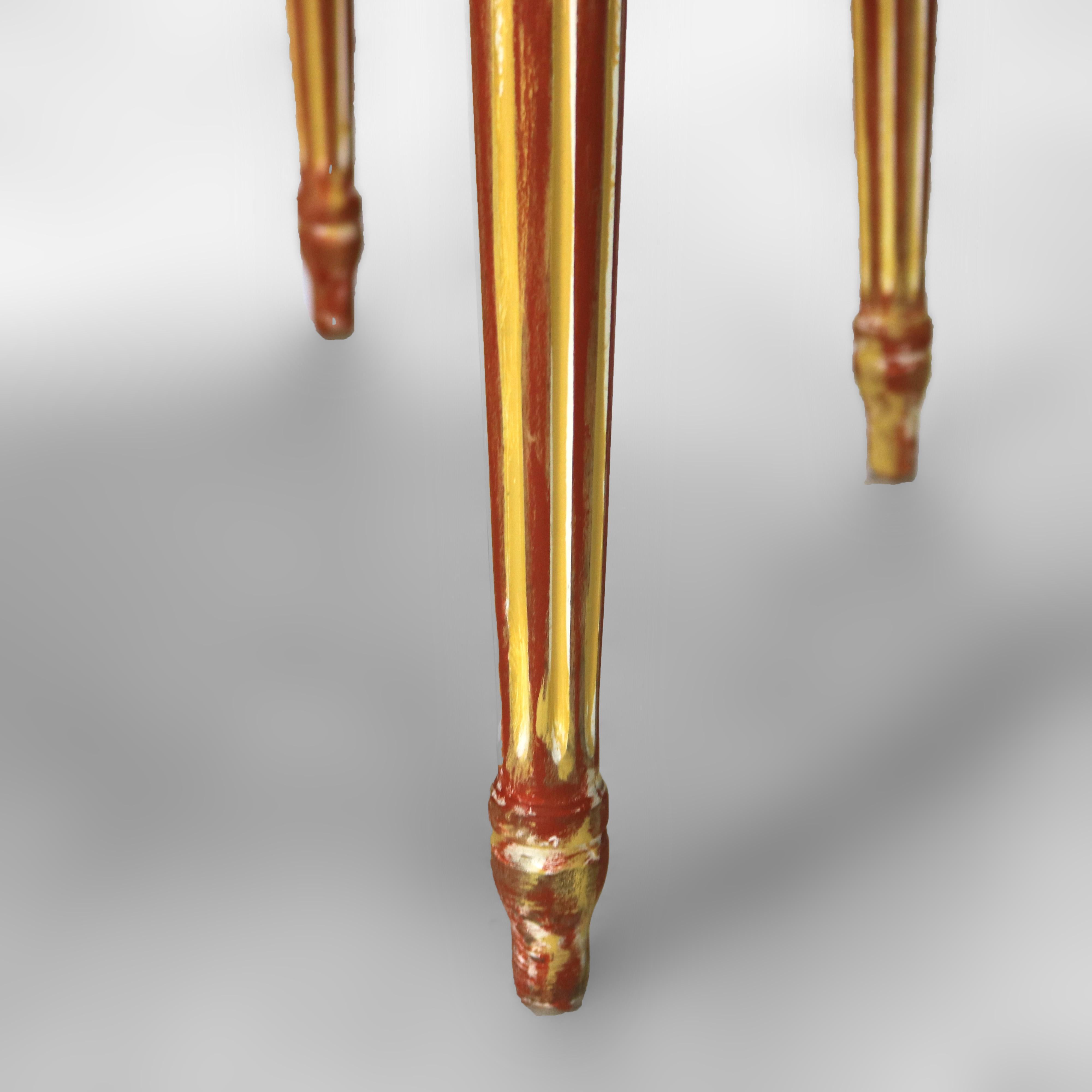 Vier Vintage Louis XV Polychromed & gepresst Cane Wohnzimmer Stühle C1940 im Angebot 4