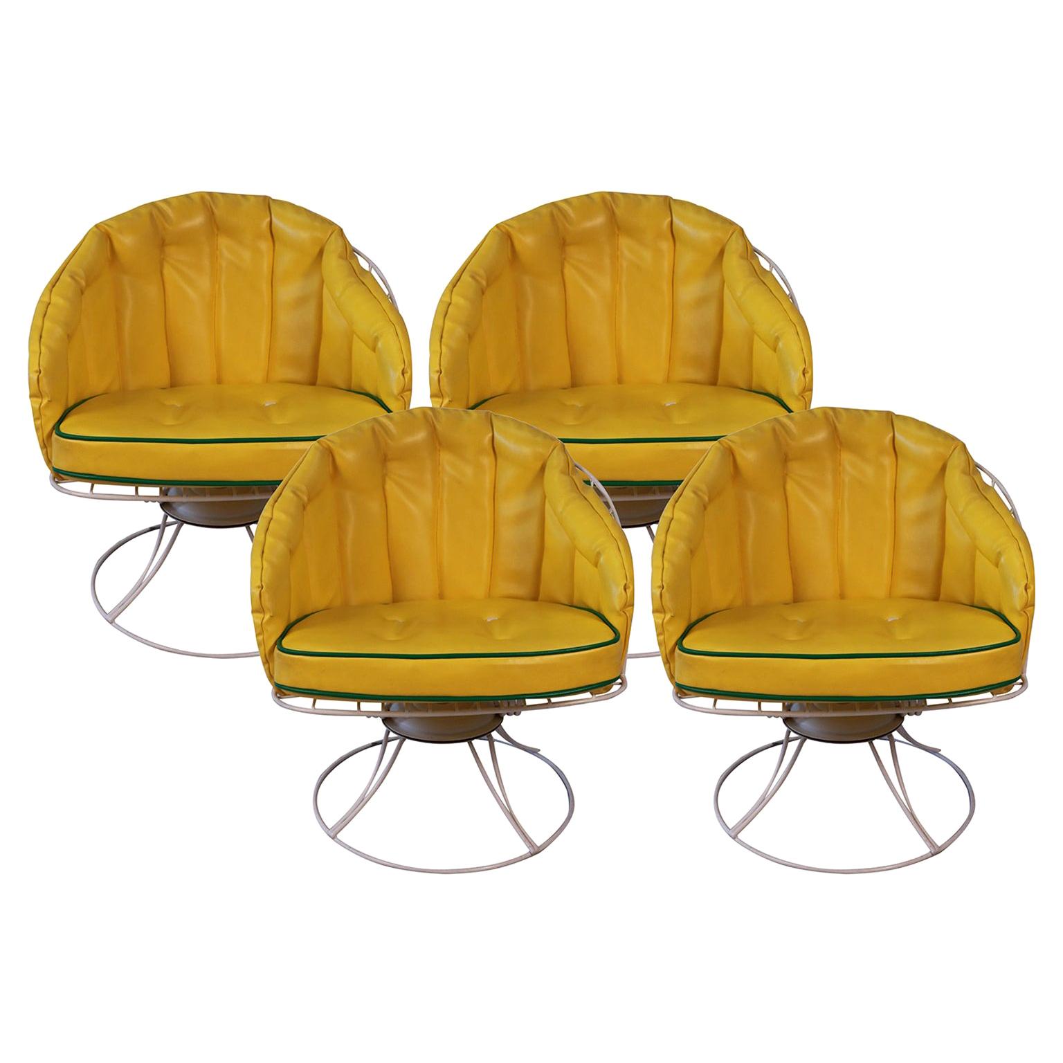 Four Vintage MidCentury Modern 1960s Homecrest Swivel Barrel Lounge