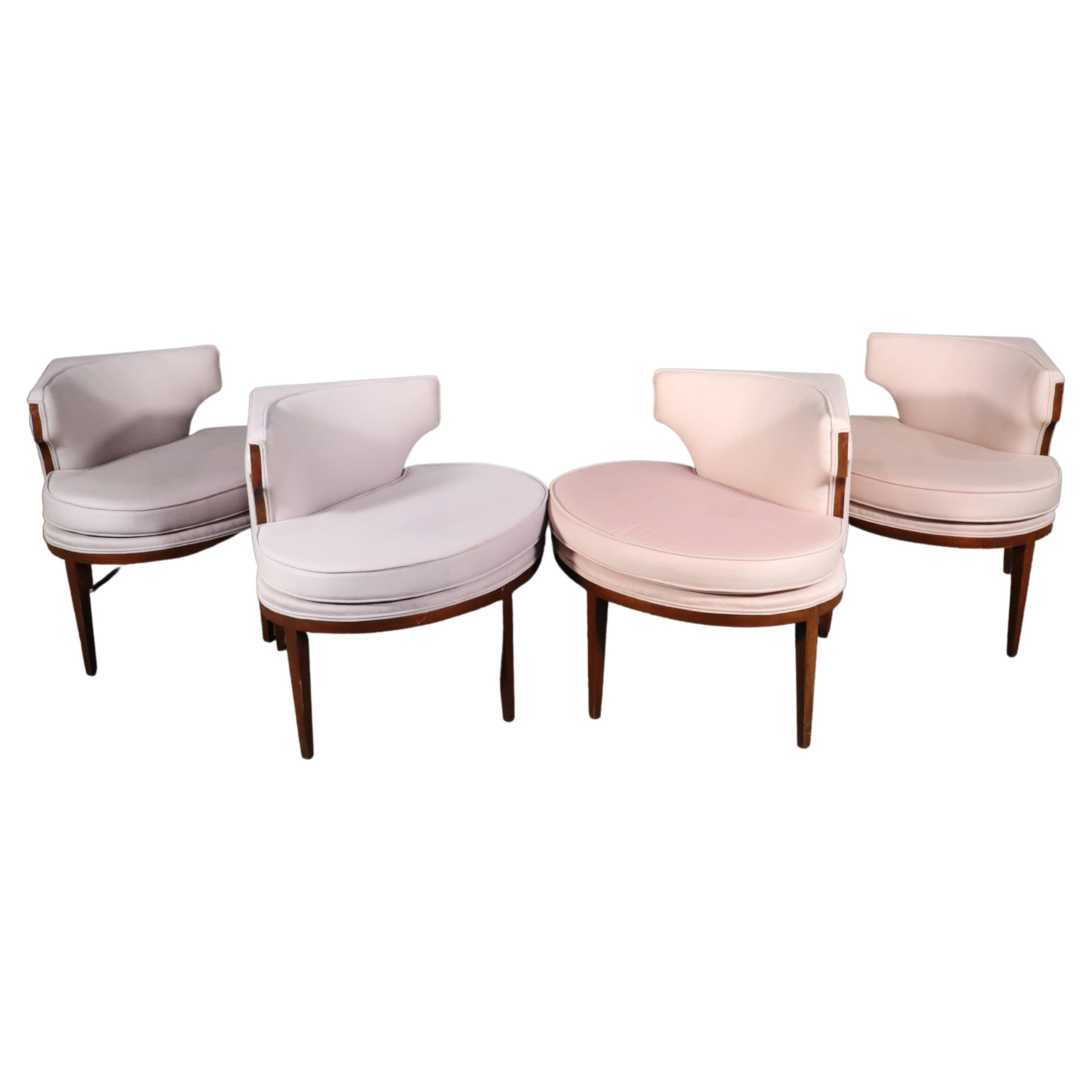 Four Vintage Modern Corner Chairs For Sale