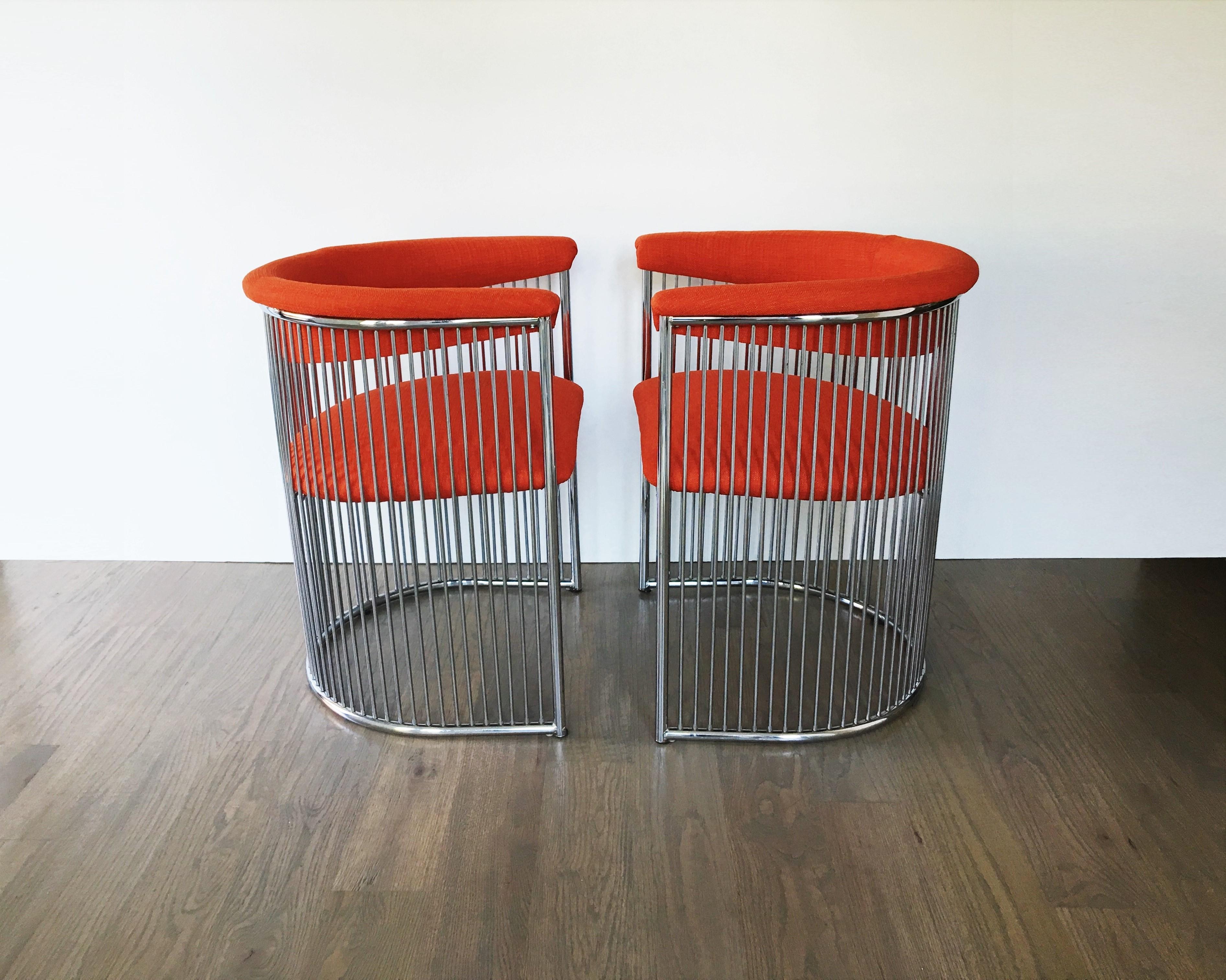 Vier moderne Vintage-Esszimmerstühle im Warren Platner-Stil (Mitte des 20. Jahrhunderts)