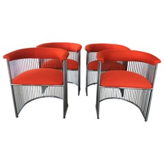 Vier moderne Vintage-Esszimmerstühle im Warren Platner-Stil