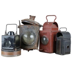 Four Vintage Railway Lanterns, 20th Century