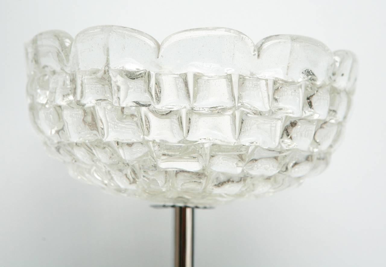 Murano Glass Four Vintage Sconces w/ Hand Blown Murano Textured Bowls, Italy, 1960s For Sale