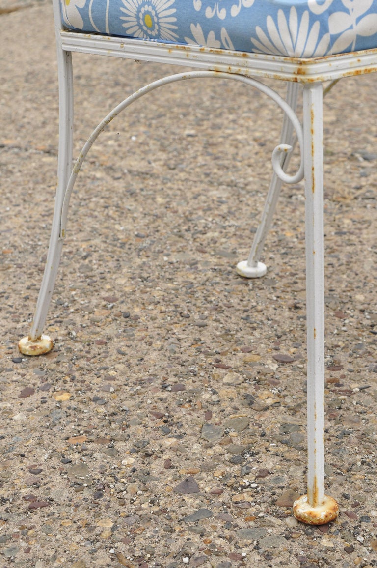 Four Vintage Woodard Chantilly Rose Wrought Iron Patio Garden Dining