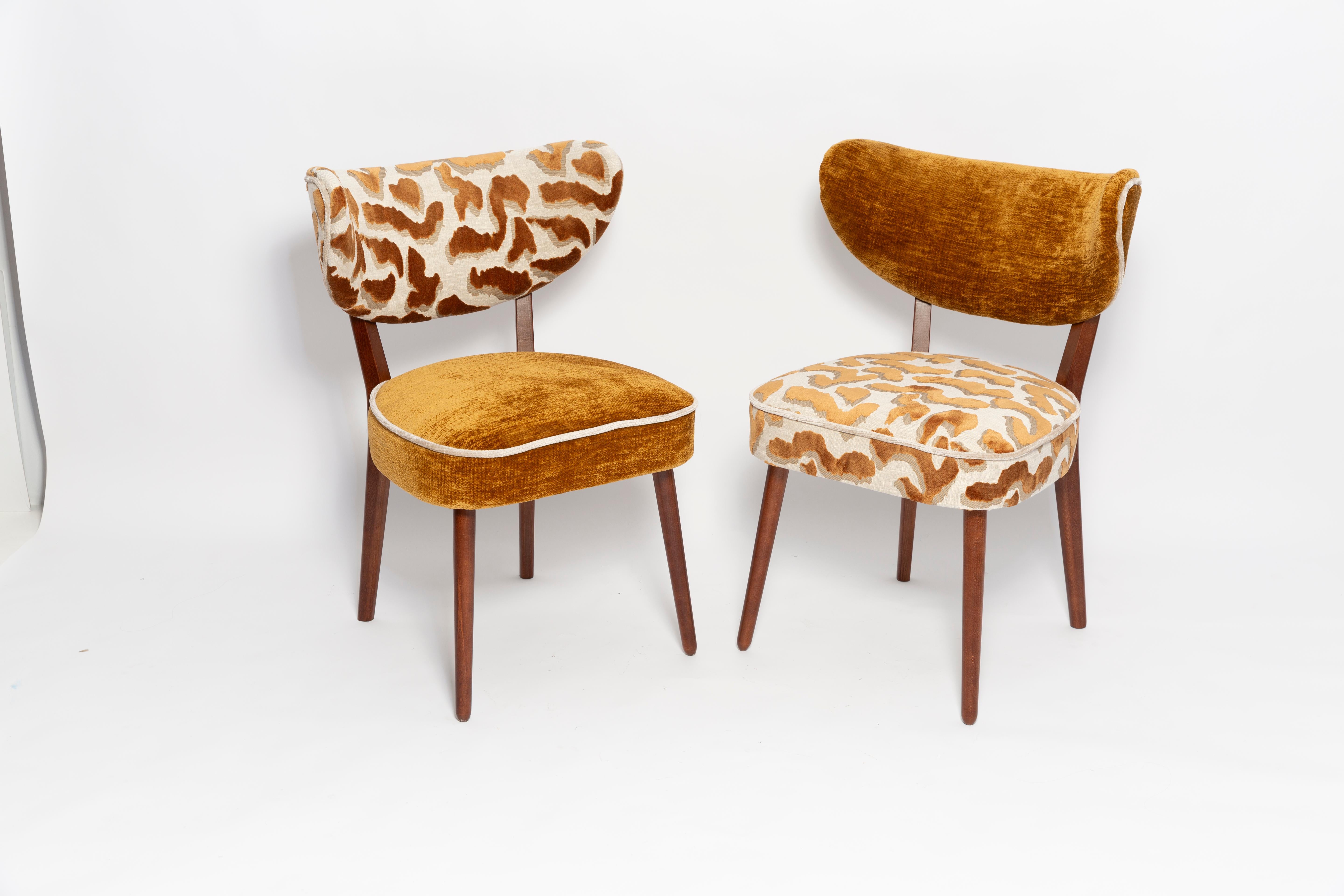 Mid-Century Modern Four Vintola Studio Dining Chairs, Casamance Nimbus Fabric, Europe, Poland For Sale