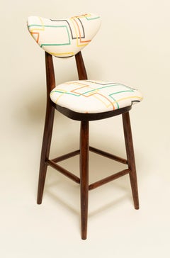 Four Vintola Studio Heart Bar Stools, Metro Beaubourg Jacquard by Dedar, Europe.