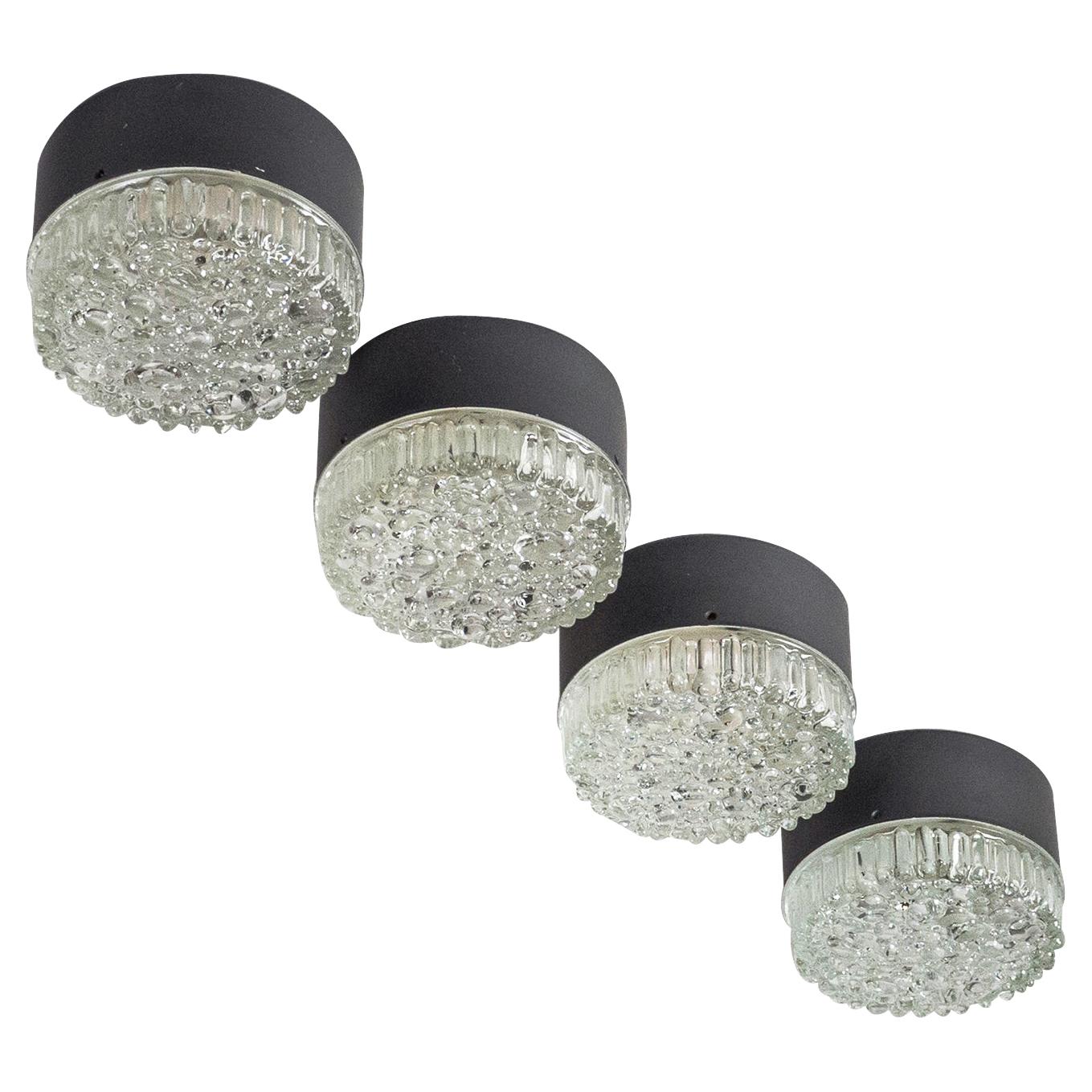 Four Wall or Ceiling Lights, 1960s, Bubble Glass