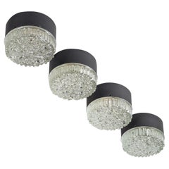 Retro Four Wall or Ceiling Lights, 1960s, Bubble Glass