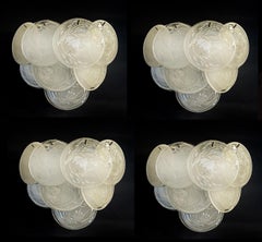 Four Wall Sconces Murano Discs