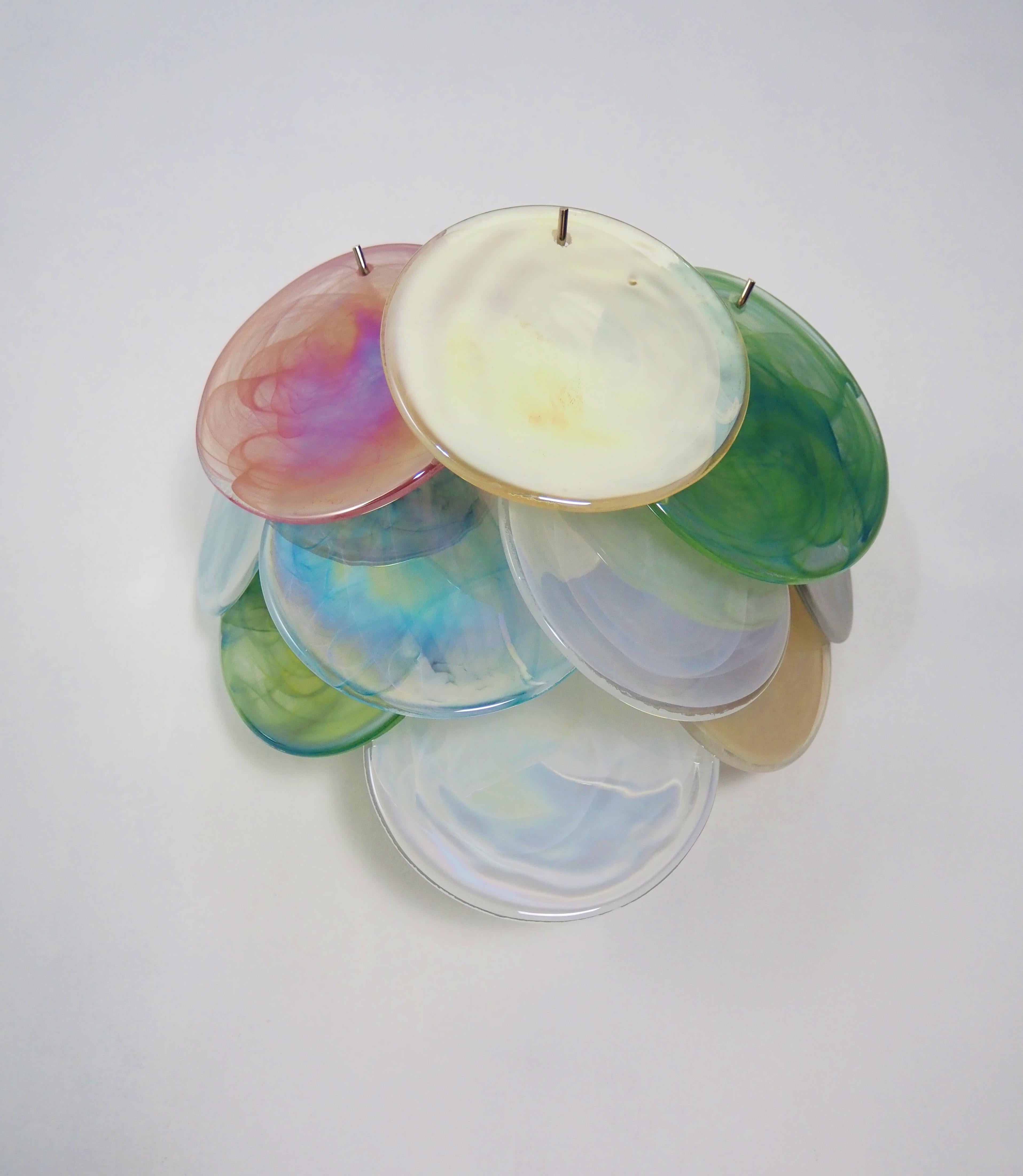 Cuatro apliques Discos de Murano finales del siglo XX en venta
