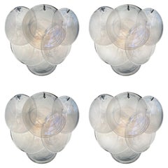 Vintage Four Wall Sconces Murano Discs