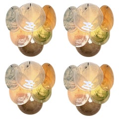 Four Wall Sconces Murano Discs