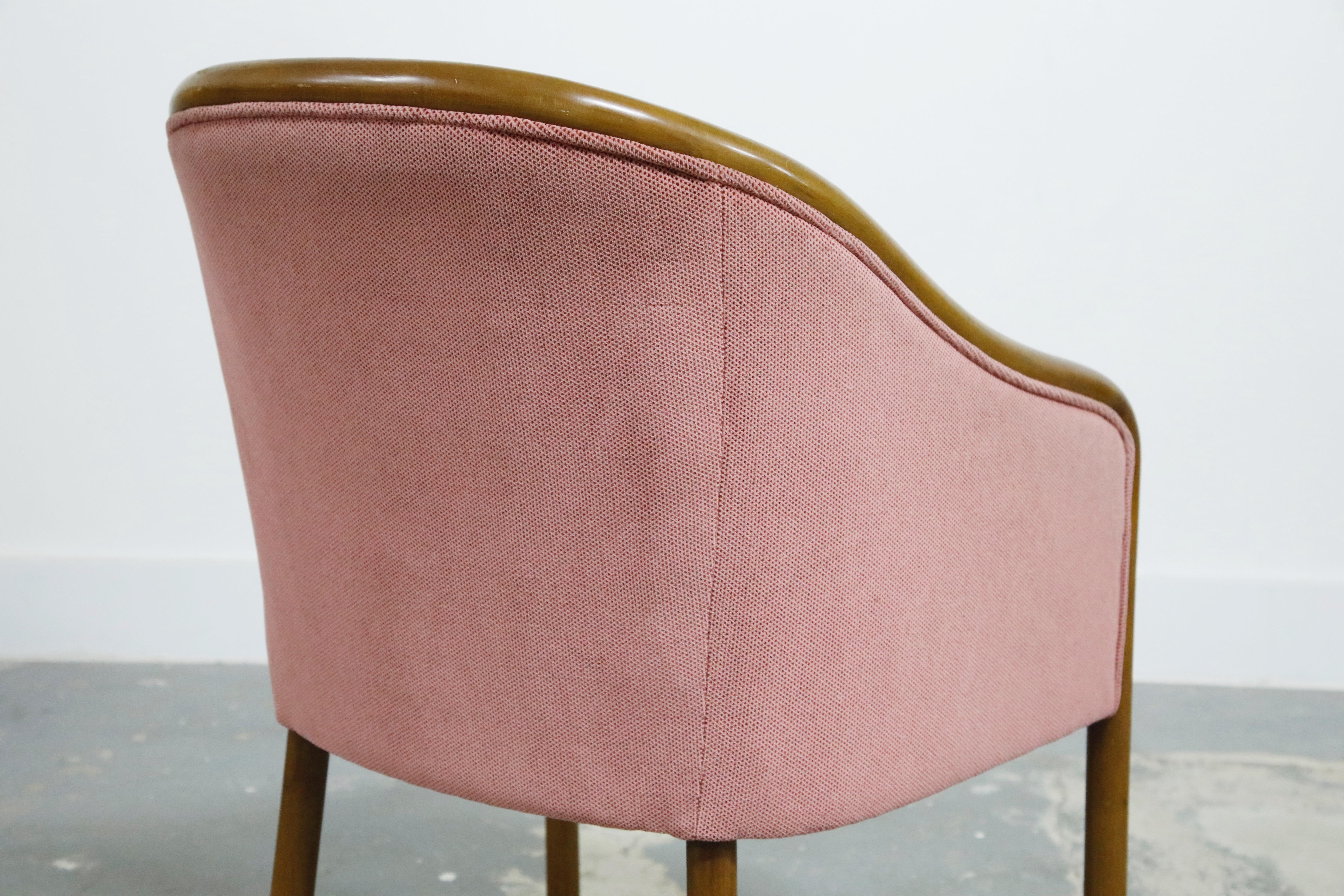Four Ward Bennett for Brickell Associates Pink Velvet Dining Armchairs, c. 1970 14