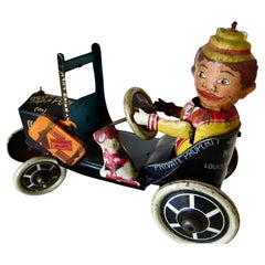 "Four Wheels No Brakes" Antique Tin Wind-Up Toy by Louis  Marx Co. N.Y.C. C.1928
