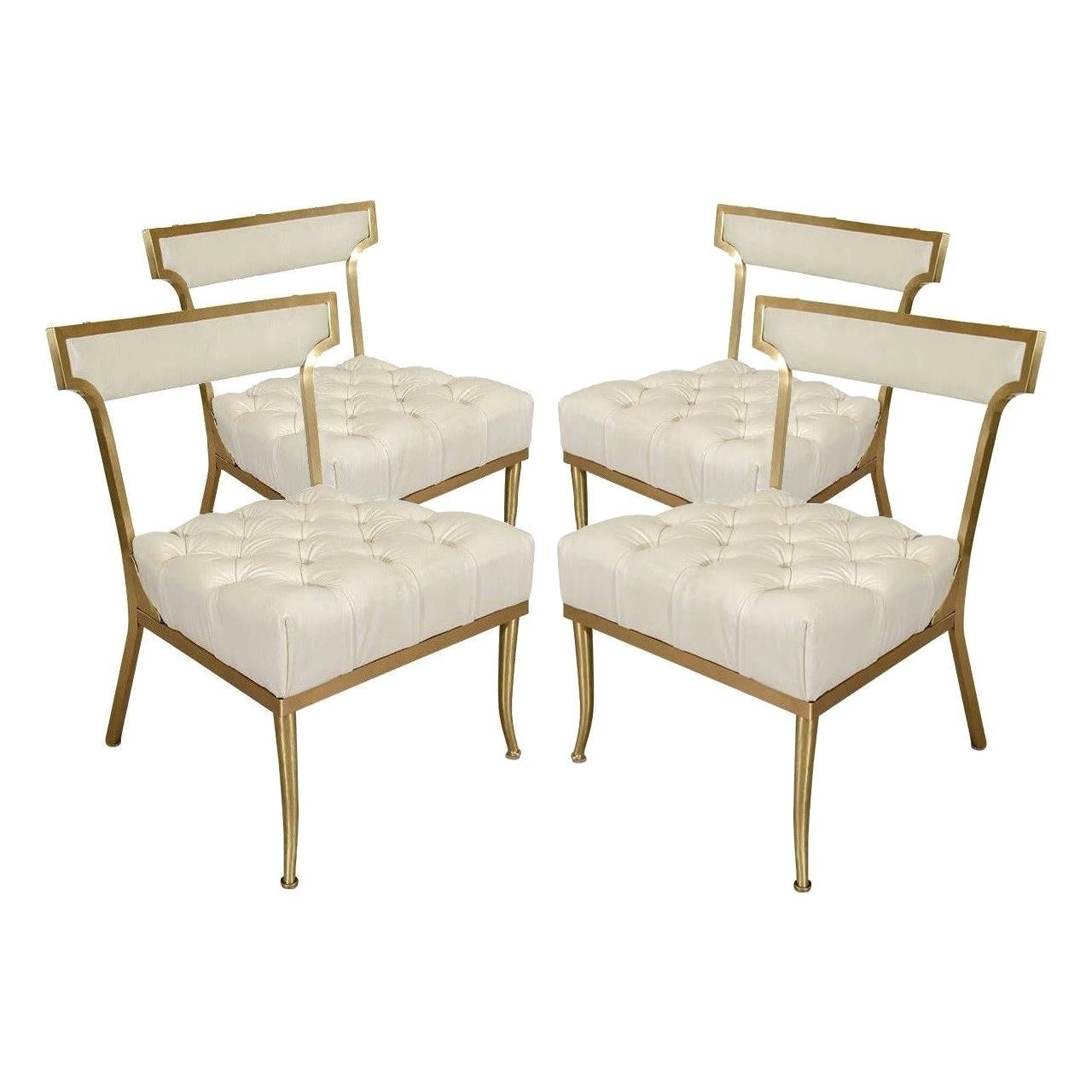 Four White and Brass Chairs by William "Billy" Haines