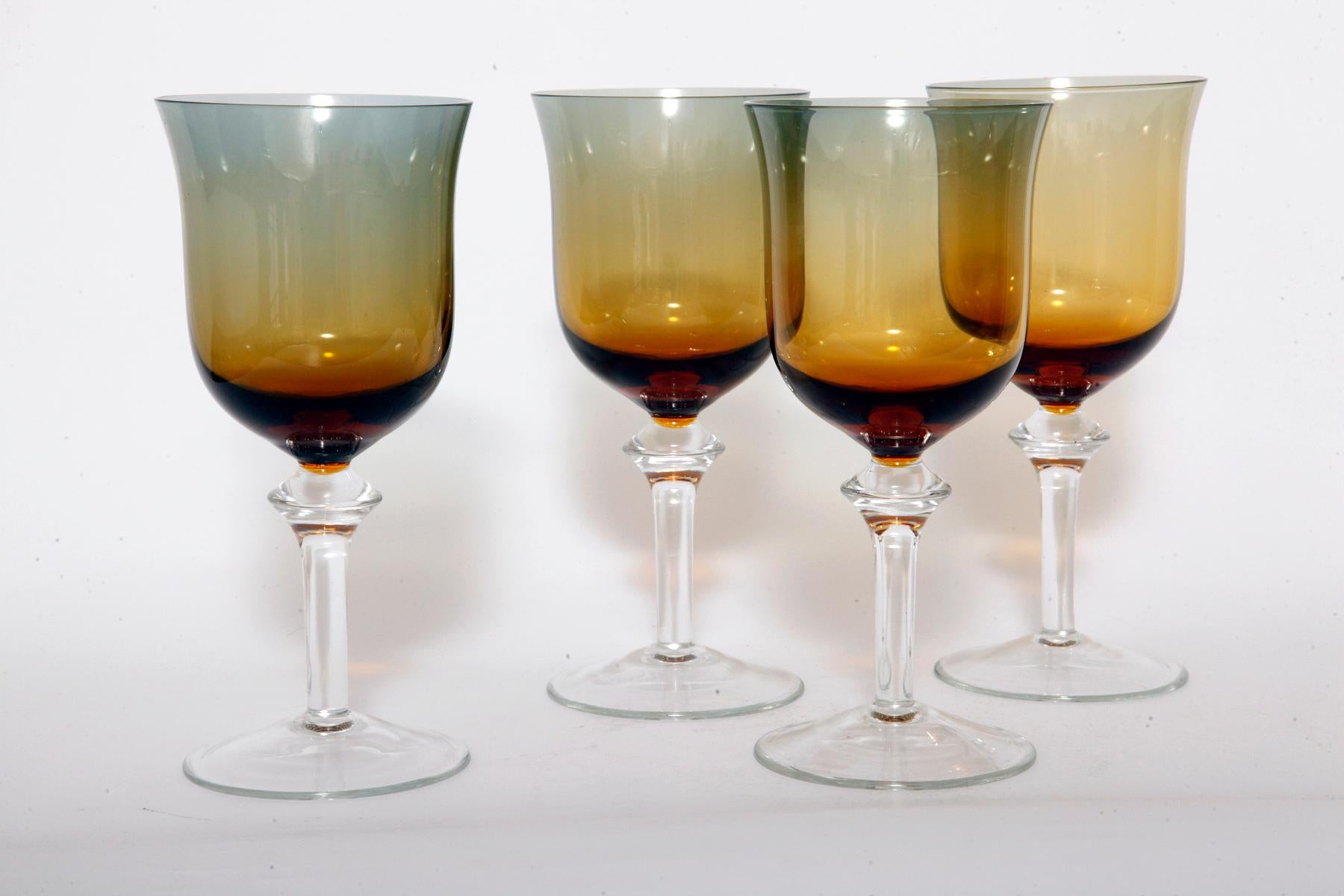 Mid-Century Modern Four Wine Glasses from the 