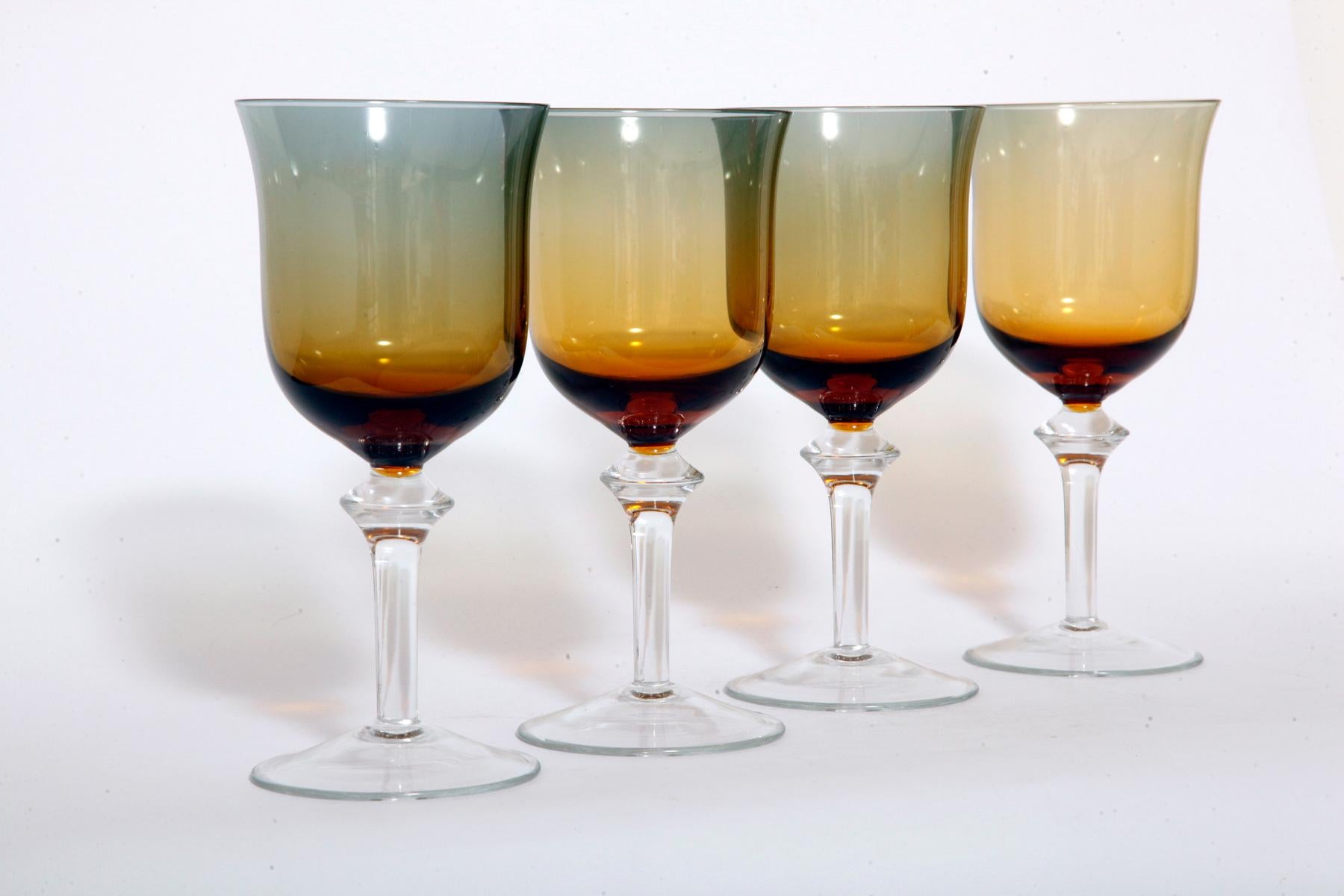 Late 20th Century Four Wine Glasses from the 