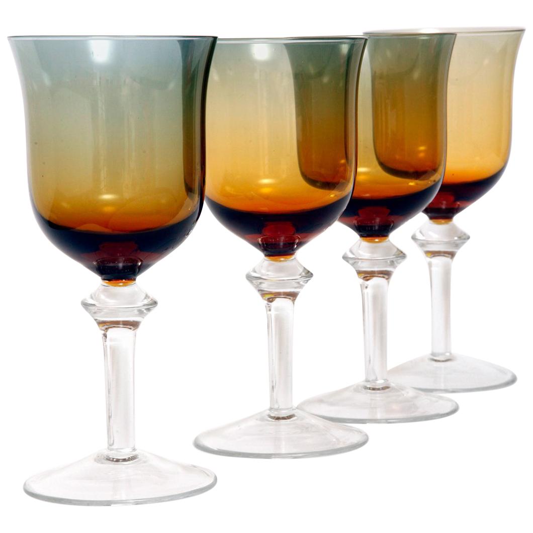 Four Wine Glasses from the "Baltic" Series Zbigniew Horbowy, Poland, 1970s For Sale
