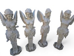 Four Winged Warrior Garden Statues