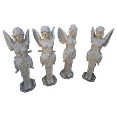 Four Winged Warrior Garden Statues
