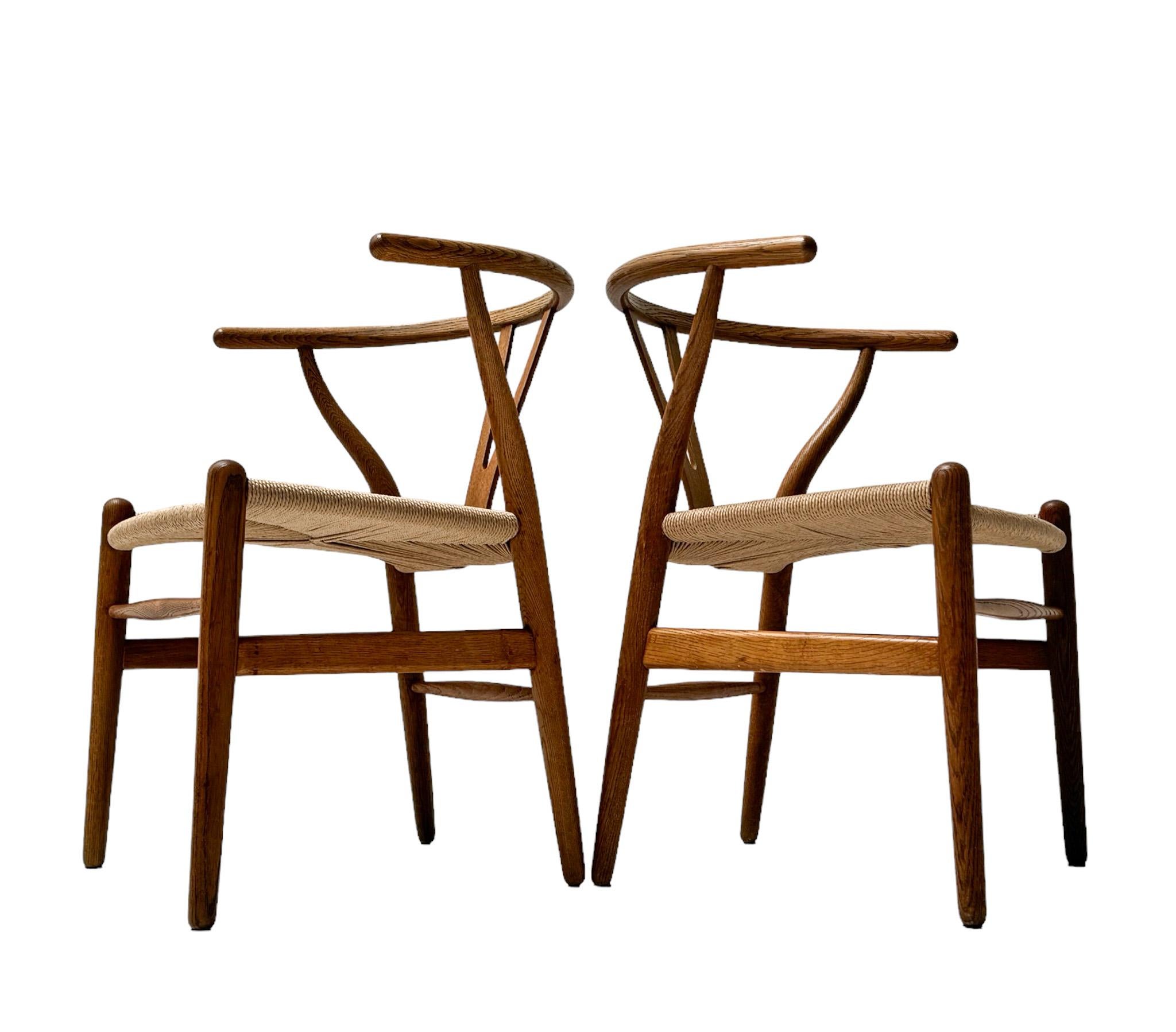 Four Wishbone CH 24 Chairs by Hans J Wegner for Carl Hansen & Søn, 1950s im Angebot 1