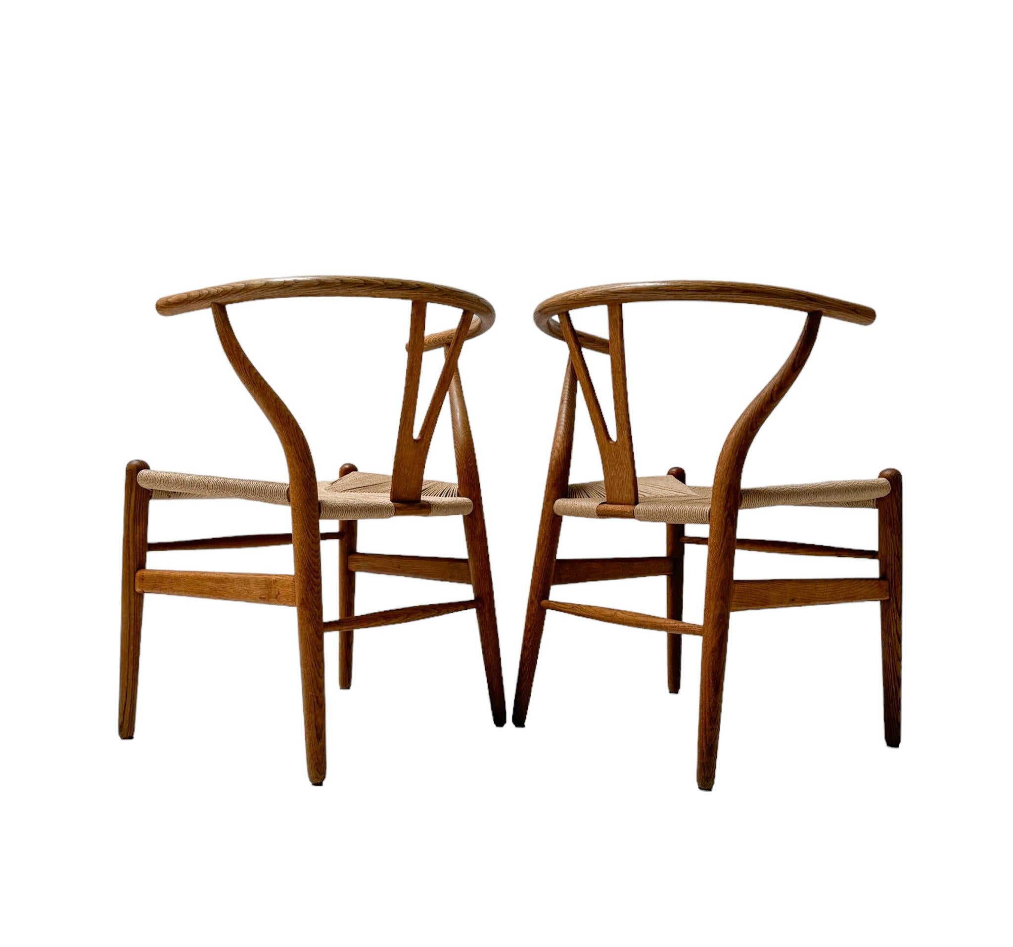 Four Wishbone CH 24 Chairs by Hans J Wegner for Carl Hansen & Søn, 1950s im Angebot 2