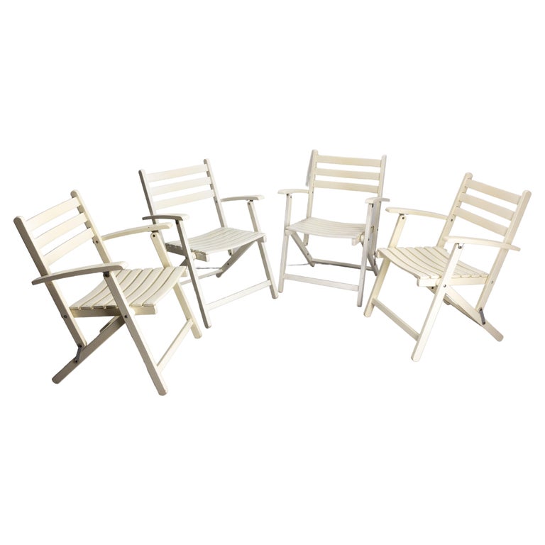 Four Wood Dining Folding Chairsgarden and Patio by Dejou For Sale at 1stDibs