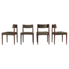 Four Wooden Scandinavian Dining Room Chairs, 1960s