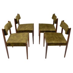 Four Wooden Scandinavian Dining Room Chairs, 1960s