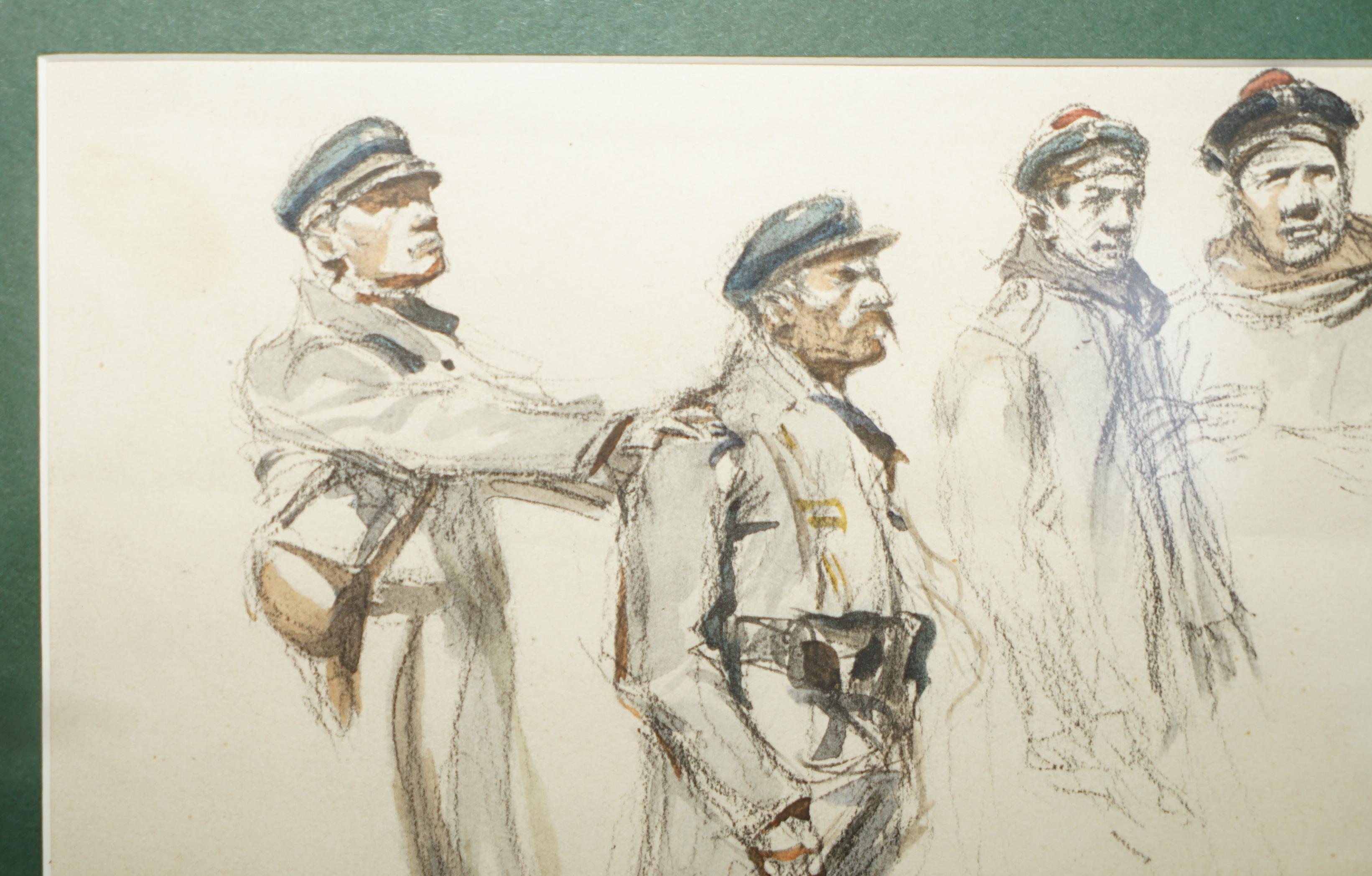 Four World War I Signed Charles Dominique Fouquerary 1914 Water Colour Sketches For Sale 1