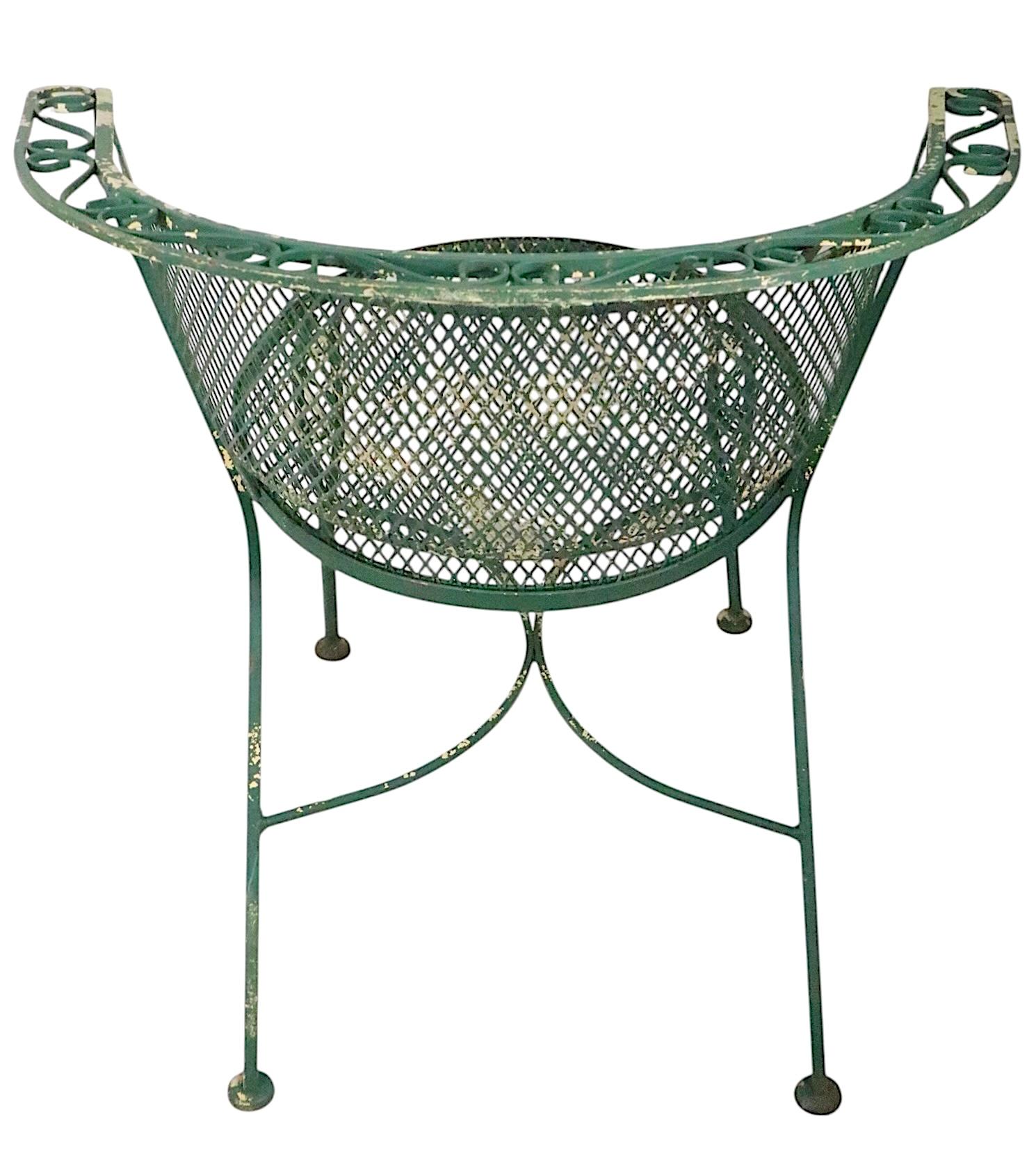 Cuatro Sillas de Comedor de Hierro Forjado para Patio y Piscina de Salterini Años 50/60 en venta 3