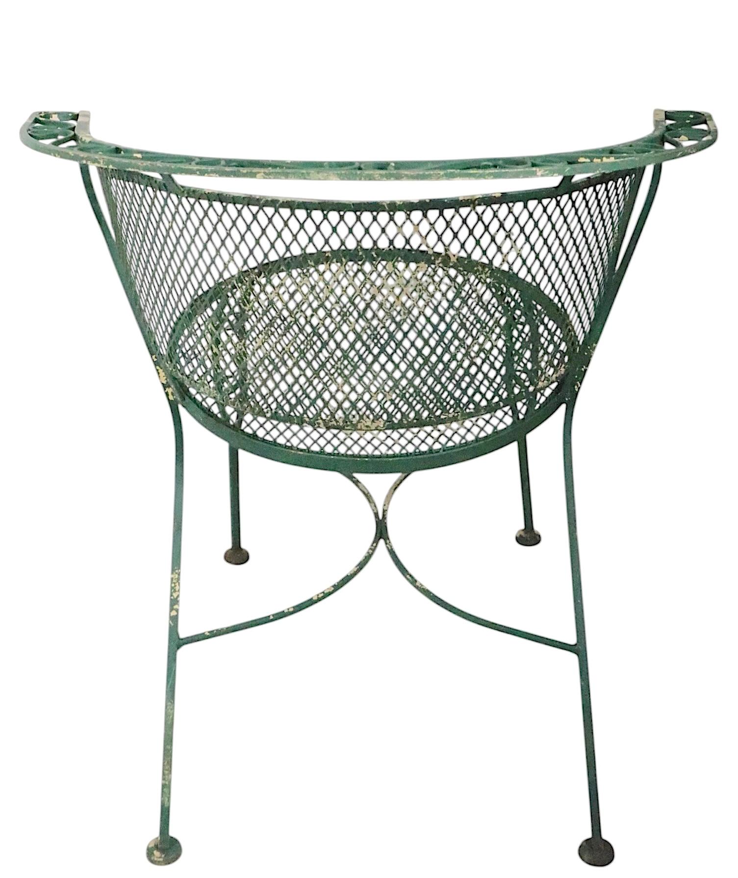 Cuatro Sillas de Comedor de Hierro Forjado para Patio y Piscina de Salterini Años 50/60 en venta 5