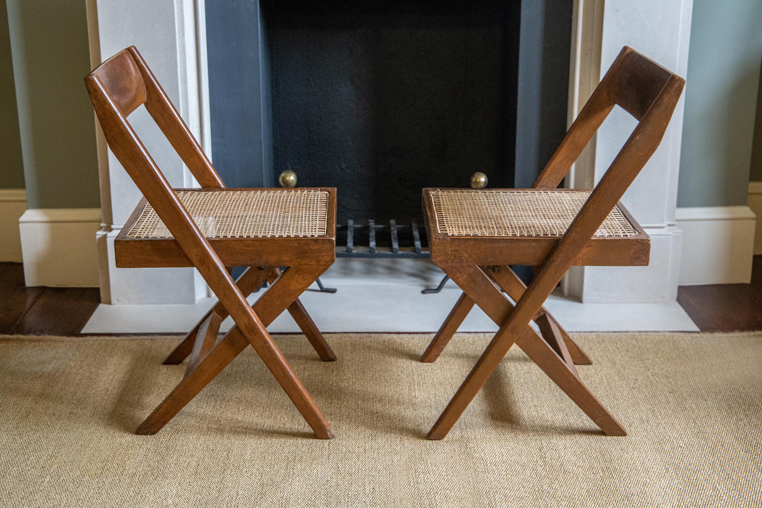 Four X Frame Chairs by Pierre Jeanneret & Eulie Chowdhury, Chandigarh India 1959 For Sale 3