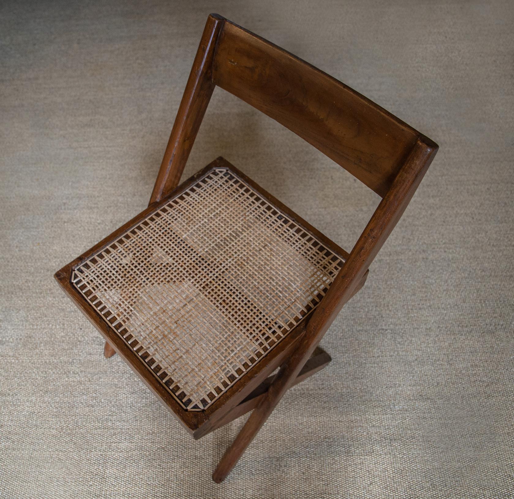 Four X Frame Chairs by Pierre Jeanneret & Eulie Chowdhury, Chandigarh India 1959 For Sale 4