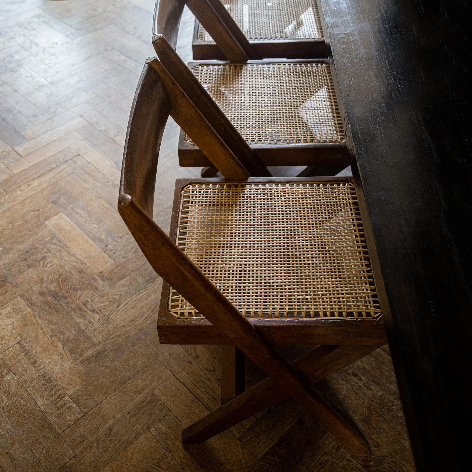 Four X Frame Chairs by Pierre Jeanneret & Eulie Chowdhury, Chandigarh India 1959 For Sale 5