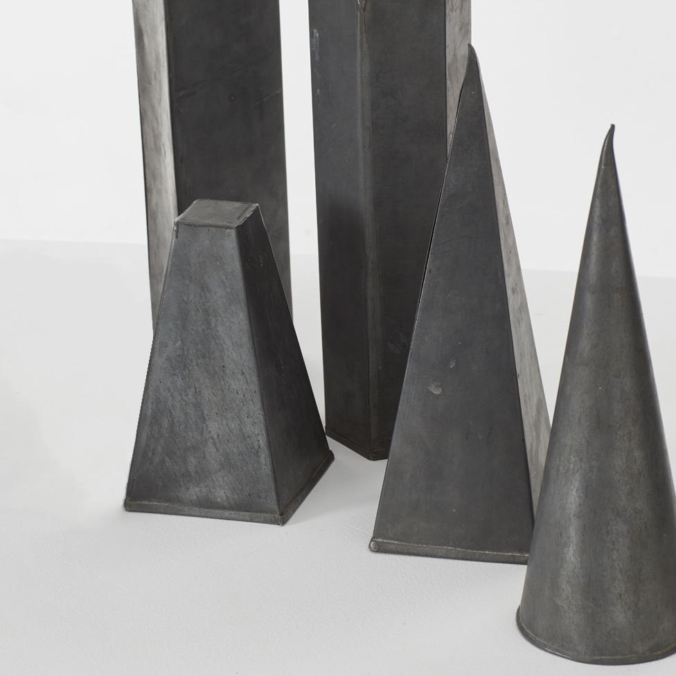 Four Zinc Geometric Shapes, UK, circa 1950 In Good Condition In London, GB