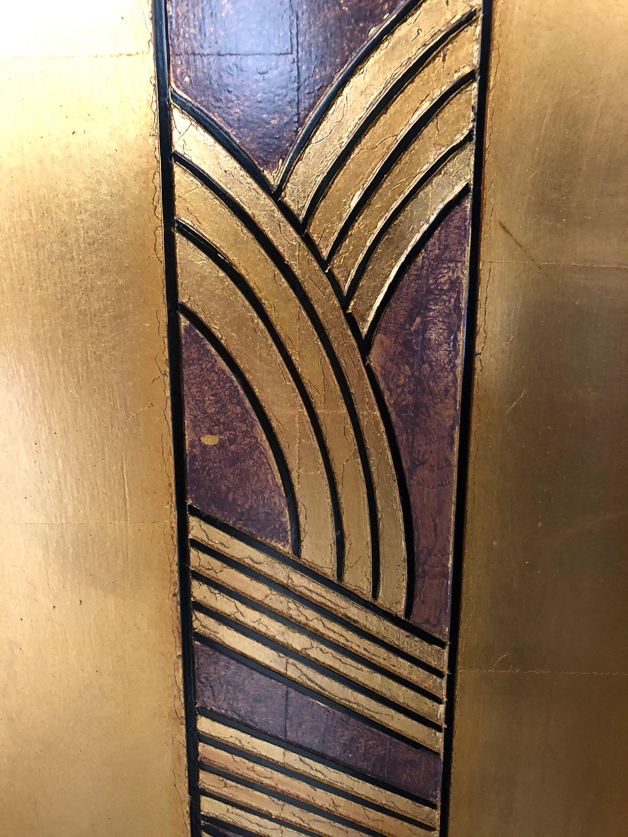 Fournier Decoration Paris Deco Revival Folding Wood Screen In Good Condition In Palm Springs, CA