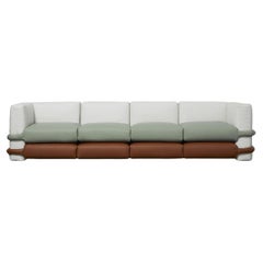Muller Van Severen, Pillow, FourSeater Sofa, Mint Green, Brown, White, Leather