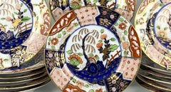 Set Fourteen Coalport Money Tree Porcelain Dishes Hand-Painted England C-1820