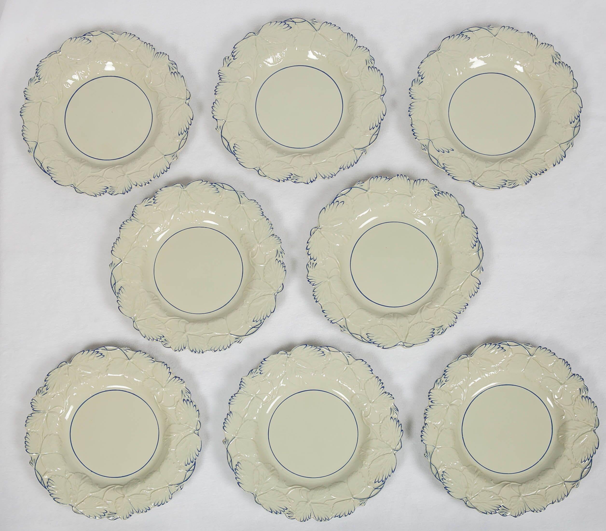 WHY WE LOVE IT: Often less is more.
We are pleased to present this set of fourteen drabware plates made in England in the mid-19th century. Drabware is distinctive from other pottery because the color of the plate is the color of the original clay.