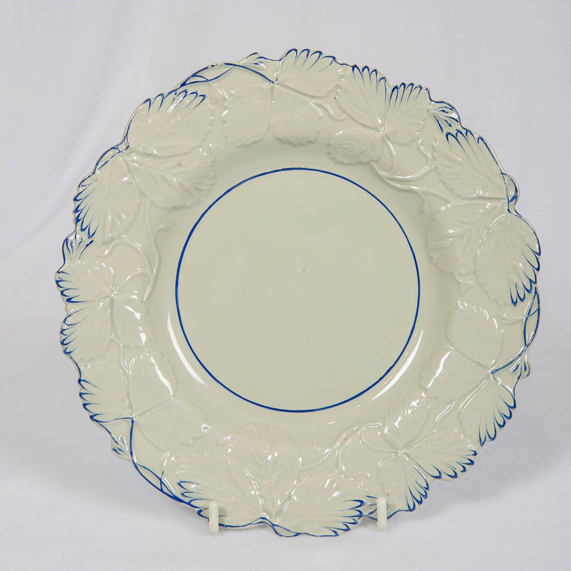 Neoclassical Fourteen Drabware Plates Made in England, circa 1840