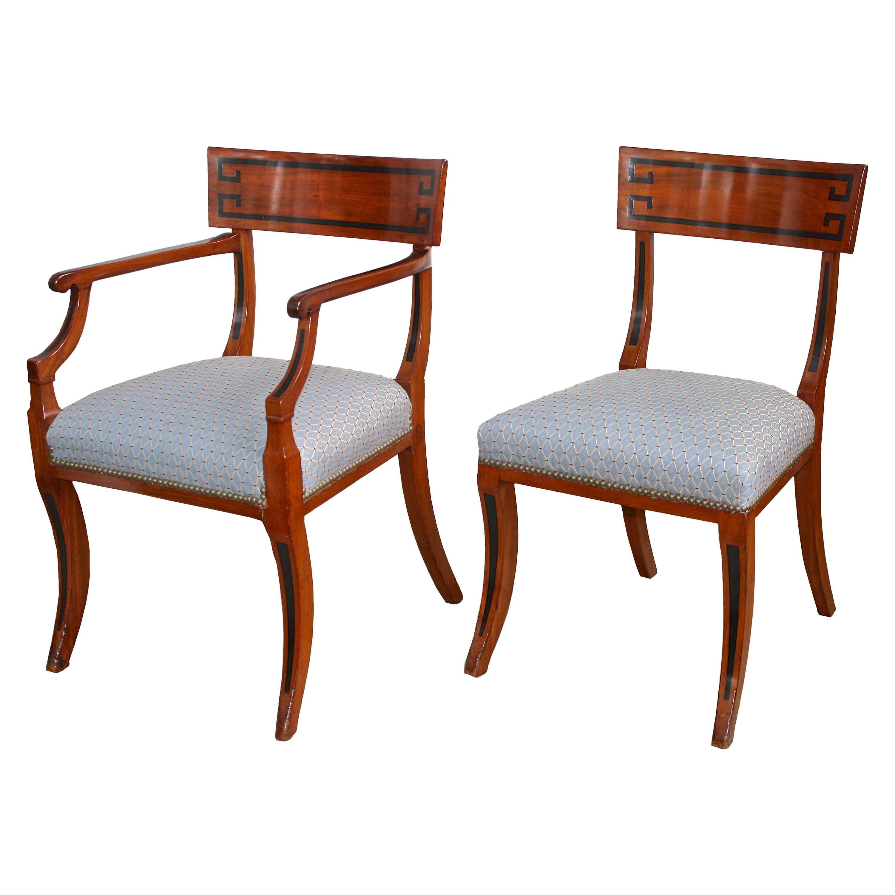 FOURTEEN English Regency Klismos Dining Chairs