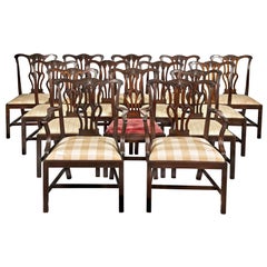 Fourteen George III Chippendale Mahogany Dining Chairs