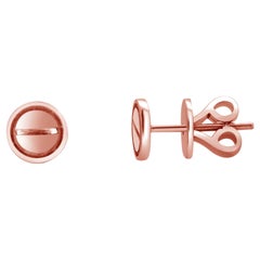 Vintage Rose Gold 0.21 Inch Stud Earrings in the Style of Cartier