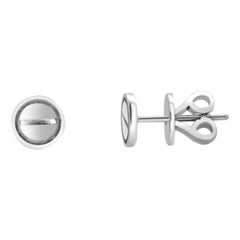Fourteen Karat White Gold Vintage Stud Earrings in the Style of Cartier