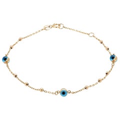 Evil Eye-Armband aus vierzehn Karat Gelbgold